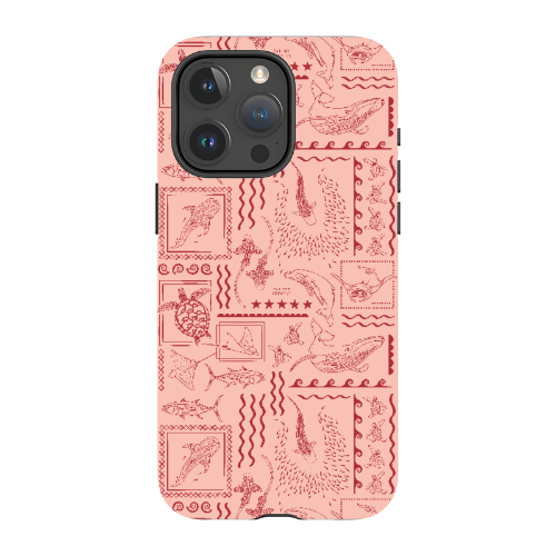 iPhone MagSafe Tough Phone Case - Busy Print Coral