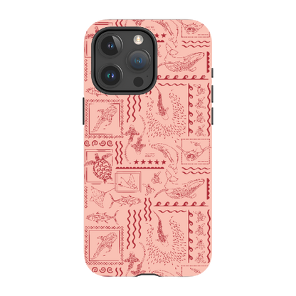 iPhone MagSafe Tough Phone Case - Busy Print Coral