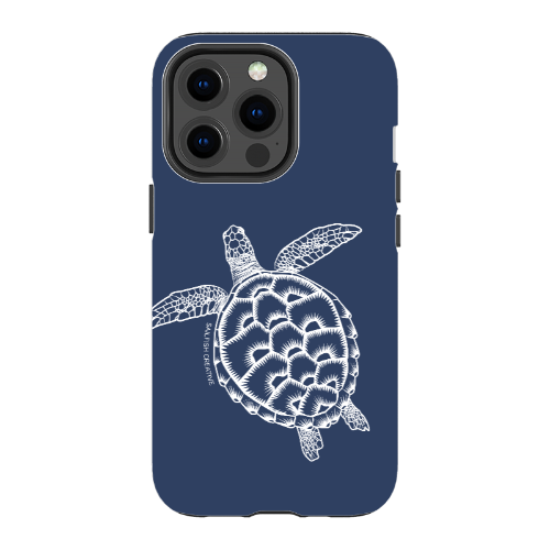 iPhone Tough Phone Case - Turtle Outline Navy - Sailfish Creative