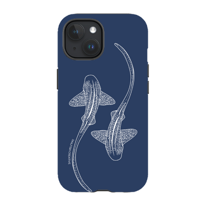 iPhone MagSafe Tough Case - Leopard Shark Outline Navy - Sailfish Creative