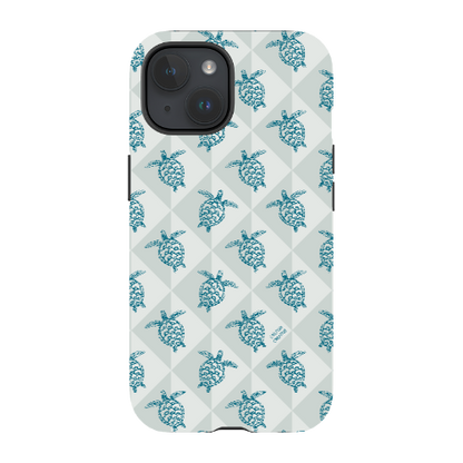 iPhone Tough Phone Case - Turtle Diamonds Coastal Storm