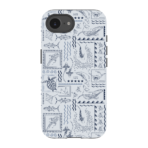 iPhone Phone Case - Busy Print Overcast Blue