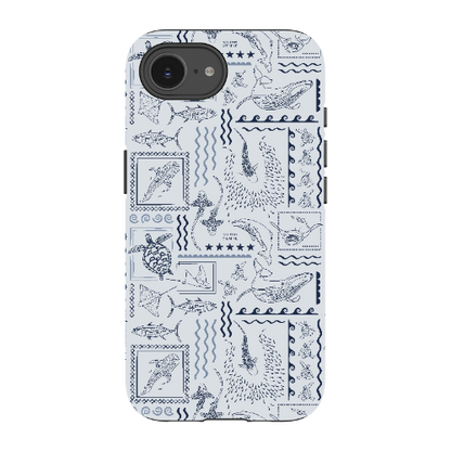 iPhone Phone Case - Busy Print Overcast Blue