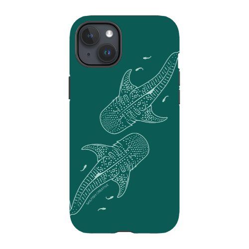 iPhone Tough Case - Whale Sharks Outline Emerald