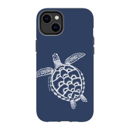 iPhone Tough Phone Case - Turtle Outline Navy - Sailfish Creative