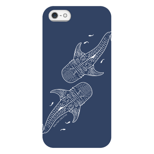 iPhone Snap Phone Case - Whale Sharks Outline Navy - Sailfish Creative