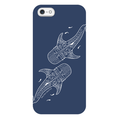 iPhone Snap Phone Case - Whale Sharks Outline Navy - Sailfish Creative