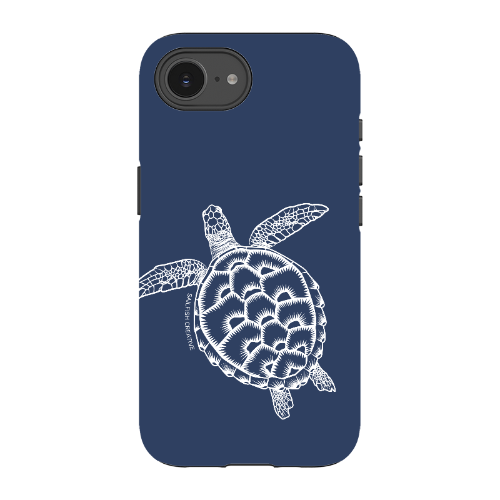 iPhone Tough Phone Case - Turtle Outline Navy
