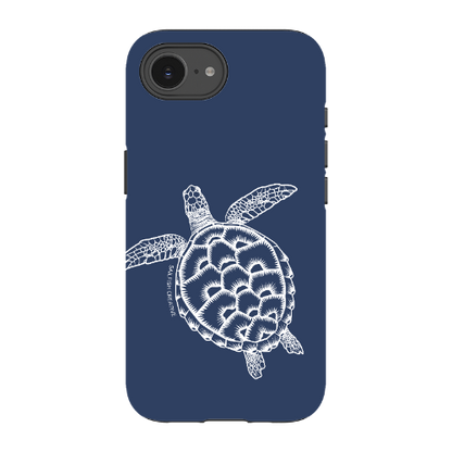 iPhone Tough Phone Case - Turtle Outline Navy