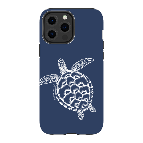 iPhone Tough Phone Case - Turtle Outline Navy - Sailfish Creative