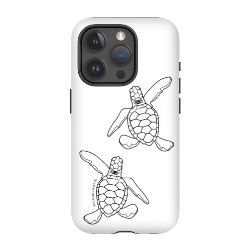 iPhone Tough Phone Case - Turtle Hatchlings Outline - Sailfish Creative