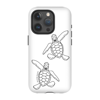 iPhone Tough Phone Case - Turtle Hatchlings Outline - Sailfish Creative