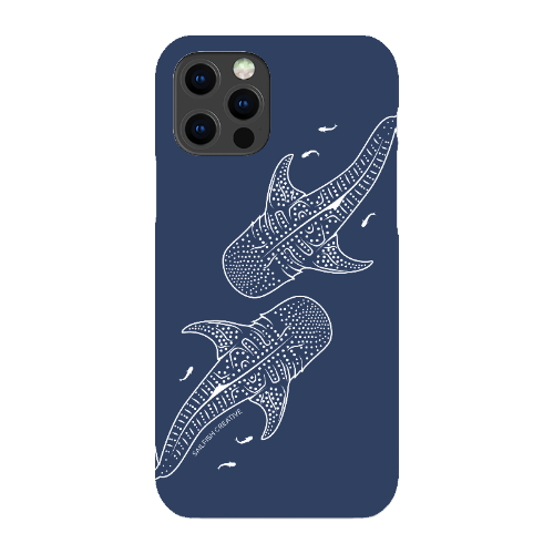 iPhone Snap Phone Case - Whale Sharks Outline Navy