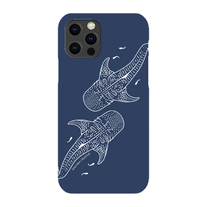 iPhone Snap Phone Case - Whale Sharks Outline Navy