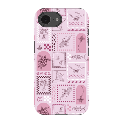 iPhone Tough Phone Case - Arches Print Orchid