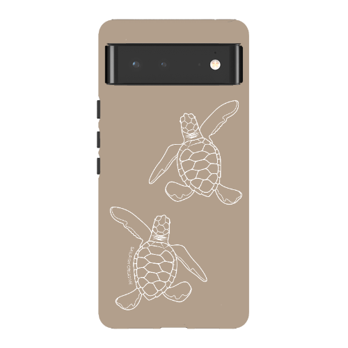 Google Pixel Tough Phone Case - Turtle Hatchlings Outline Natural