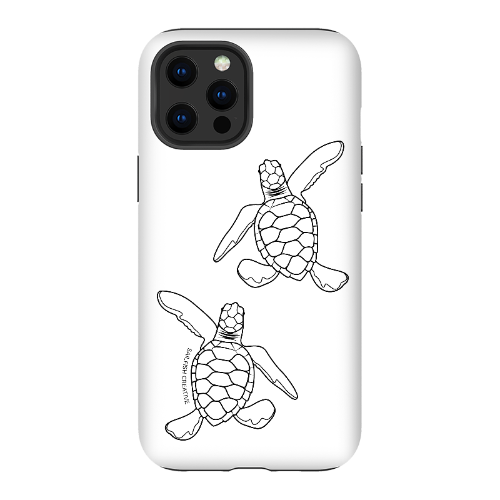 iPhone Tough Phone Case - Turtle Hatchlings Outline - Sailfish Creative