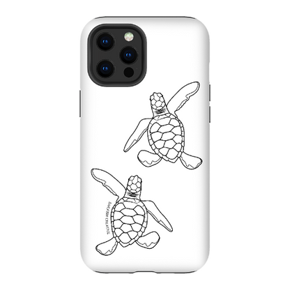 iPhone Tough Phone Case - Turtle Hatchlings Outline - Sailfish Creative