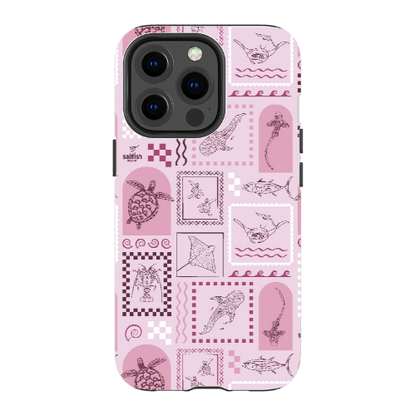 iPhone Tough Phone Case - Arches Print Orchid