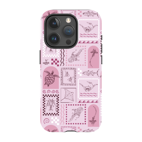 iPhone MagSafe Tough Phone Case - Arches Print Orchid