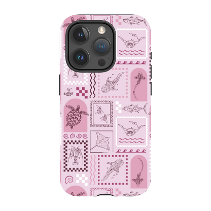 iPhone MagSafe Tough Phone Case - Arches Print Orchid