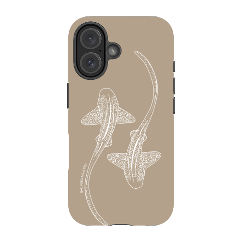 iPhone Tough Phone Case - Leopard Sharks Outline Natural - Sailfish Creative