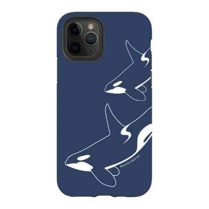iPhone Tough Phone Case - Orca Outline Navy