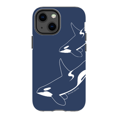 iPhone Tough Phone Case - Orca Outline Navy