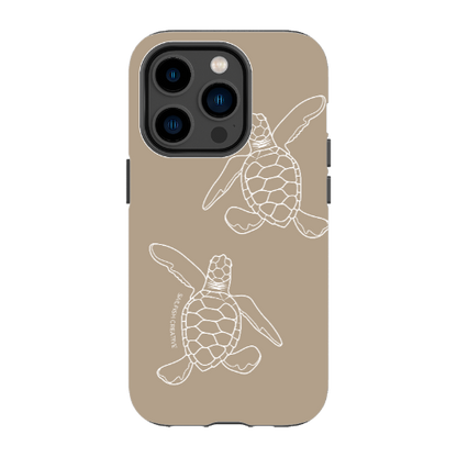 iPhone Tough Phone Case - Turtle Hatchlings Outline Natural - Sailfish Creative