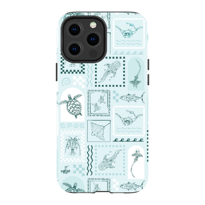 iPhone MagSafe Tough Phone Case - Arches Print Teal