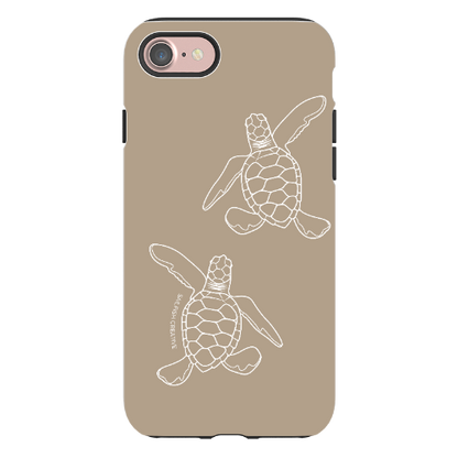 iPhone Tough Phone Case - Turtle Hatchlings Outline Natural