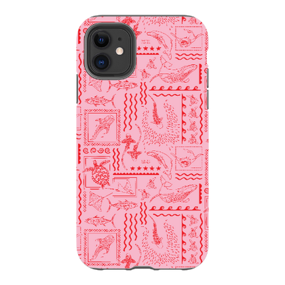 iPhone Tough Phone Case - Busy Print Pinks