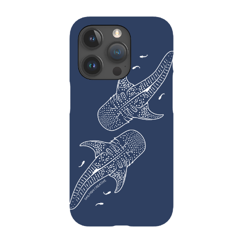 iPhone Snap Phone Case - Whale Sharks Outline Navy - Sailfish Creative