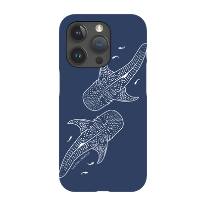 iPhone Snap Phone Case - Whale Sharks Outline Navy - Sailfish Creative