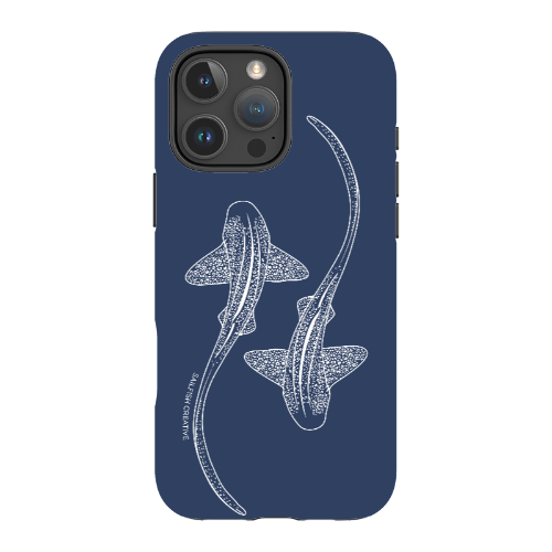 iPhone MagSafe Tough Case - Leopard Shark Outline Navy - Sailfish Creative