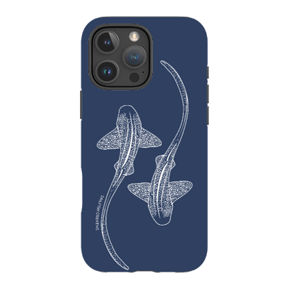 iPhone MagSafe Tough Case - Leopard Shark Outline Navy - Sailfish Creative