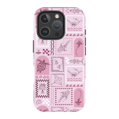 iPhone MagSafe Tough Phone Case - Arches Print Orchid