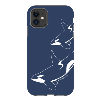 iPhone Tough Phone Case - Orca Outline Navy