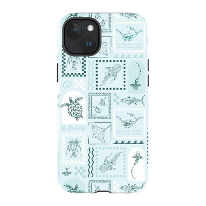 iPhone MagSafe Tough Phone Case - Arches Print Teal