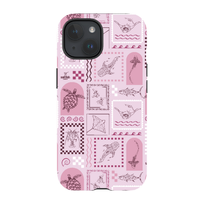 iPhone Tough Phone Case - Arches Print Orchid