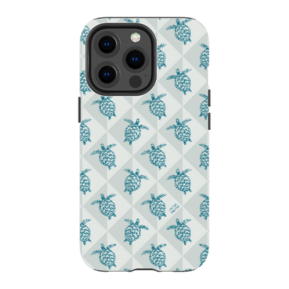iPhone Tough Phone Case - Turtle Diamonds Coastal Storm