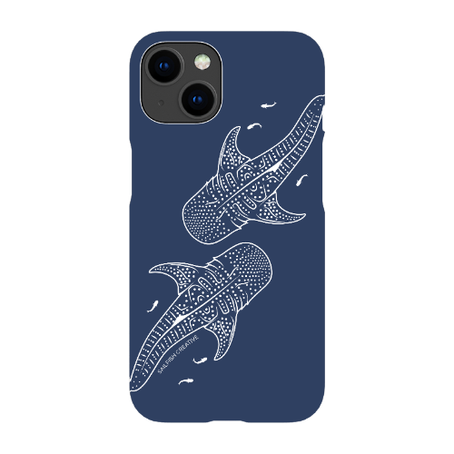 iPhone Snap Phone Case - Whale Sharks Outline Navy - Sailfish Creative