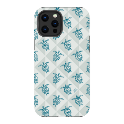 iPhone Tough Phone Case - Turtle Diamonds Coastal Storm