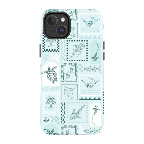 iPhone MagSafe Tough Phone Case - Arches Print Teal