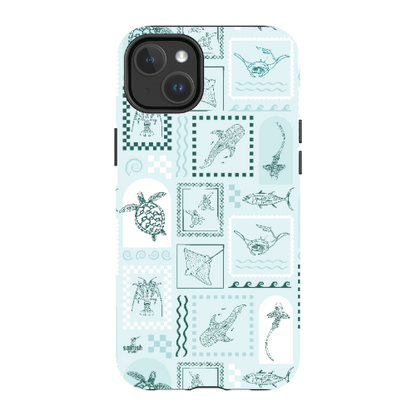 iPhone MagSafe Tough Phone Case - Arches Print Teal