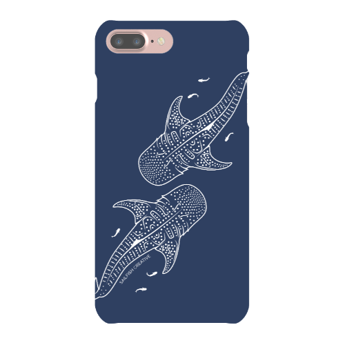 iPhone Snap Phone Case - Whale Sharks Outline Navy