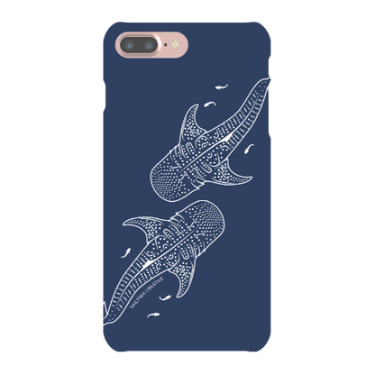iPhone Snap Phone Case - Whale Sharks Outline Navy
