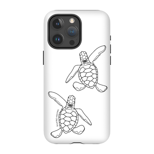 iPhone Tough Phone Case - Turtle Hatchlings Outline - Sailfish Creative