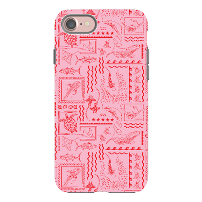 iPhone Tough Phone Case - Busy Print Pinks