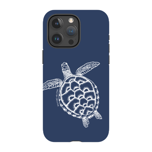 iPhone Tough Phone Case - Turtle Outline Navy - Sailfish Creative